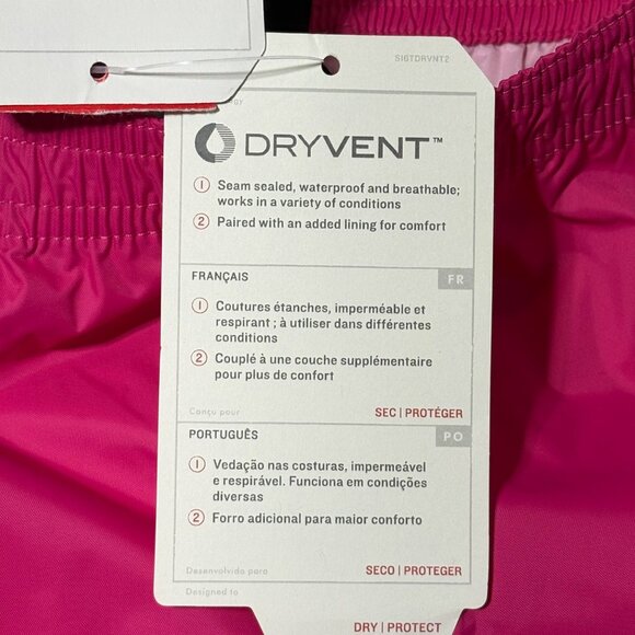 The North Face Rain Pants Girls Size 6 DryVent Pink Waterproof Pants - Picture 7 of 9